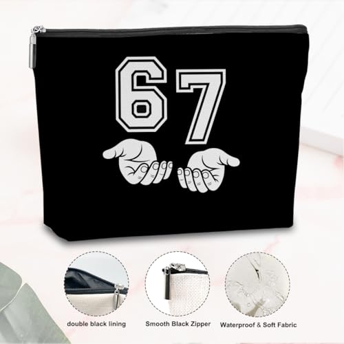 VICBOU Funny Six Seven Meme Makeup Bag Cute Novelty Cosmetic Pouch