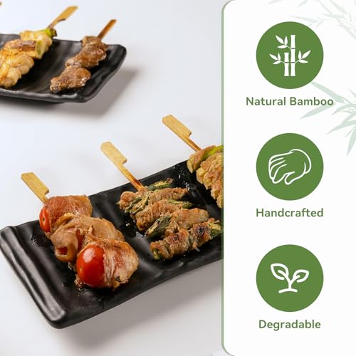 100PCS Wooden Bamboo Cocktail Picks - Decorative Appetizer Skewers