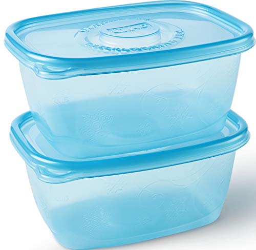 Glad FreezerWare Large 64oz Food Storage Containers with Lids, 2 Count Set