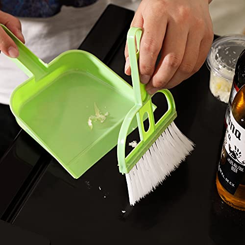 Lamoutor Mini Hand Broom and Dustpan Set, 3 Pack Small Cleaning Tool