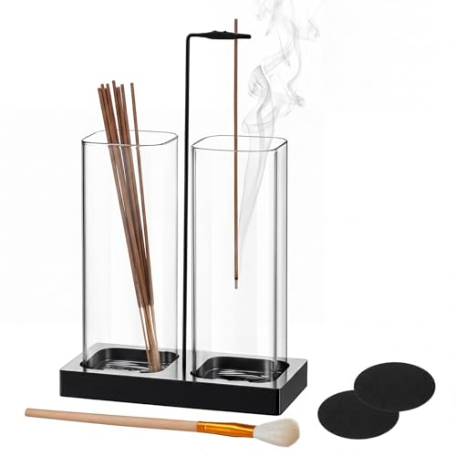 Zhehao 2-in-1 Incense Holder Set with Glass Ash Catcher