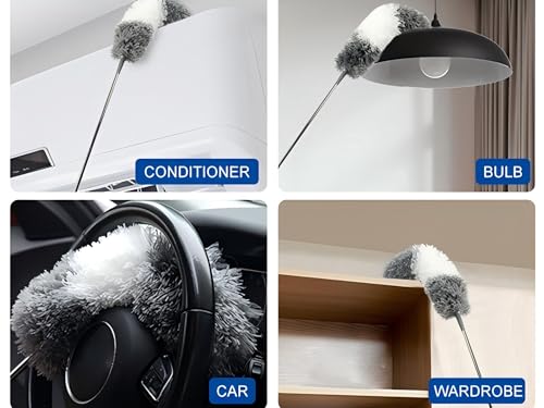 5 Piece Microfiber Duster Kit with Extension Pole - Washable
