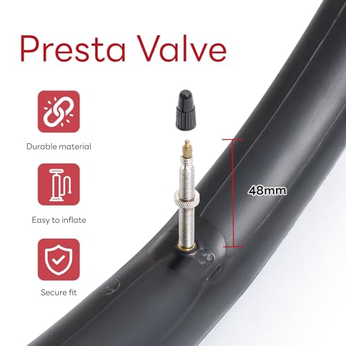 27.5x2.125/2.20/2.25/2.30/2.35/2.40 Inch Bike Tube 27.5" Replacement Bicycle Inner Tube (Single) Reliable 27.5 x 2.125-2.40 Bike Inner Tube FV48 Presta Valve for City/Road/Mountain Cycling Scenarios