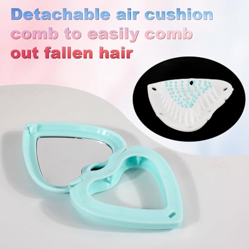 Foldable Travel Hair Brush Set 2Pcs Portable Mini Hairbrush with Mirror