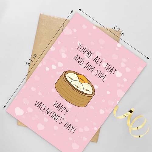 Dim Sum Valentine's Day Card Cute Funny Food Pun Greeting Card for Partner