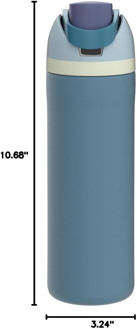 Owala FreeSip Insulated Stainless Steel Water Bottle - BPA-Free, 24 Oz, Denim | Ideal for Travel