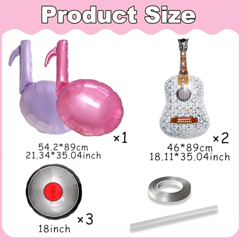 K-Pop Music Party Balloon Set - Guitar & Record Decorations