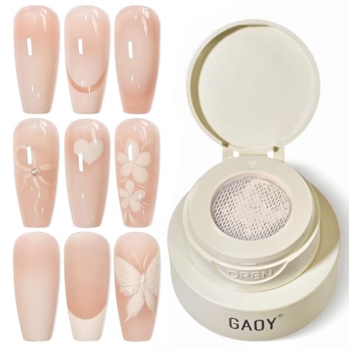 GAOY Cushion Ombre Painting Gel with Sponges Milk Apricot Gradient Nail Polish