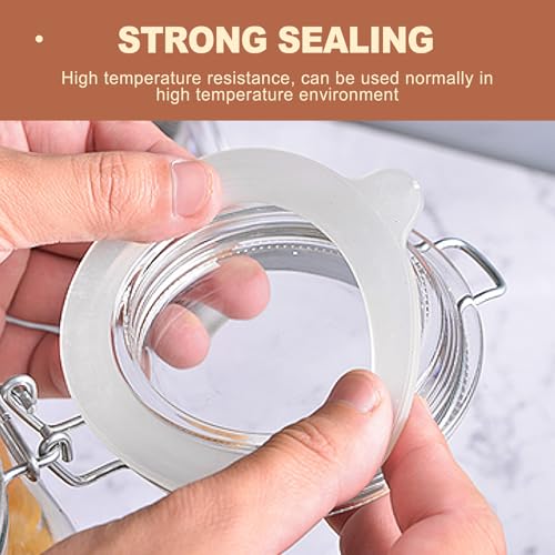 8 Pack White Silicone Jar Gaskets for Wide Mouth Glass Jars