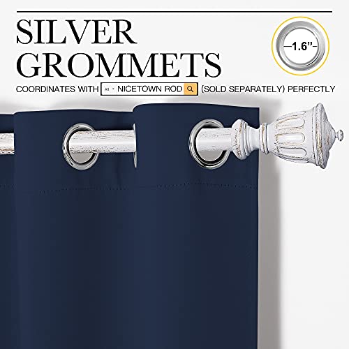 NICETOWN Navy Blackout Curtains 42"W x 68"L - 2 Panels