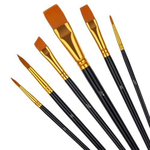 Simarro Cake Painting Brushes Set - 6 Pcs Soft Nylon Food Decorating Tools