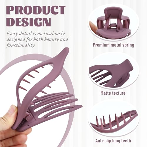 Dizila 8-Piece Neutral Leaf Flat Hair Claw Clips with Strong Hold
