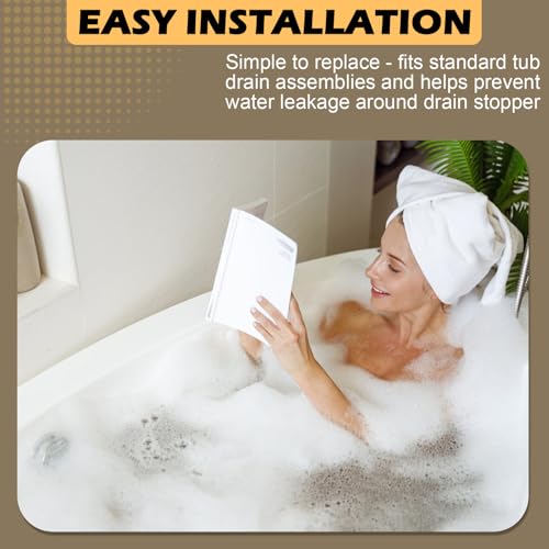 2 Pack Tip-Toe Bath Drain Gasket - Durable Rubber Seal for Drains