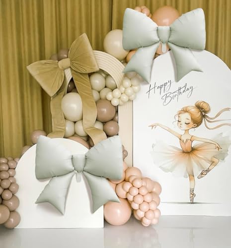 Jumbo Beige Bow Balloons - 2 Pack Birthday Party Decorations