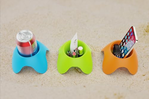3-Pack Beach Cup Holders - Multi-Purpose Drink & Phone Holder