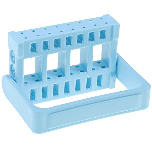 Beaupretty 16-Hole Nail Drill Bit Holder - Portable Manicure Organizer - Blue