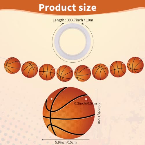 Basketball Party Decorations - 4 Packs Banner Garland with Cutouts