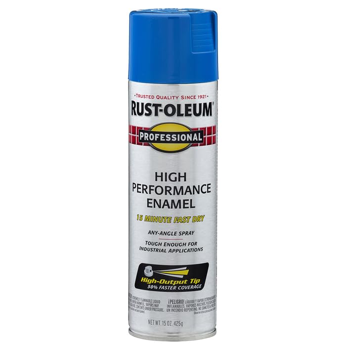 Rust-Oleum Professional Gloss Safety Blue Spray Paint - 15 oz | Rust Prevention & Corrosion Resistant
