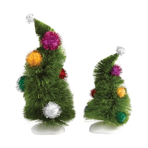 Dr. Seuss Grinch Village Accessories Wonky Christmas Tree Set - 6 & 8.25 Inches