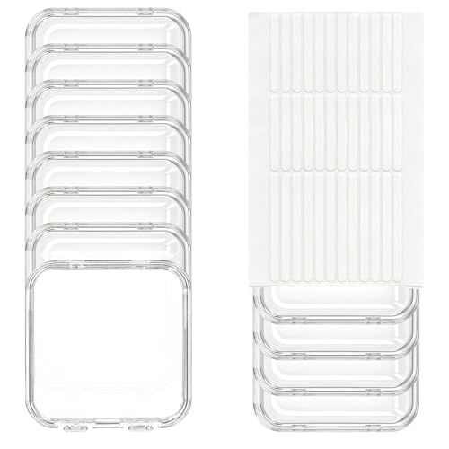13-Piece Clear Press-On Nail Storage Boxes with 30 Adhesive Tapes
