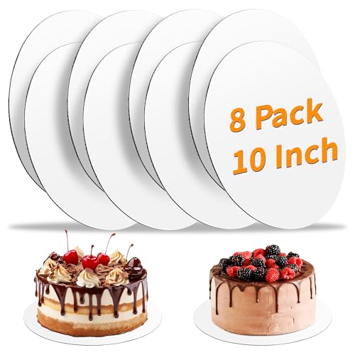 RYDDOY 10-Inch Round Cake Boards - 8-Piece Food-Grade Set
