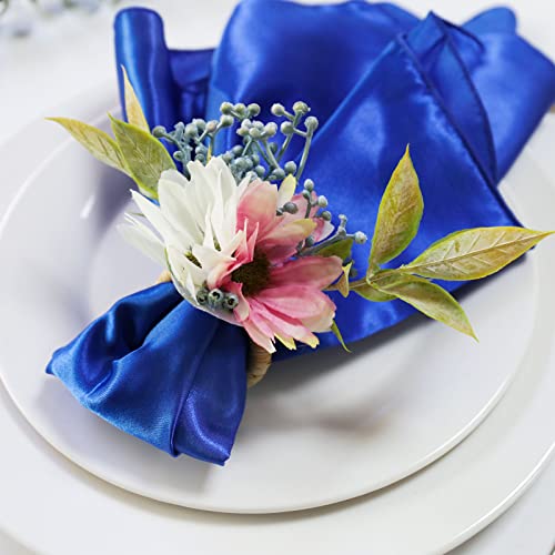 Natural-Inspired Sunflower Napkin Rings Set of 4 Handmade Christmas Table Decor