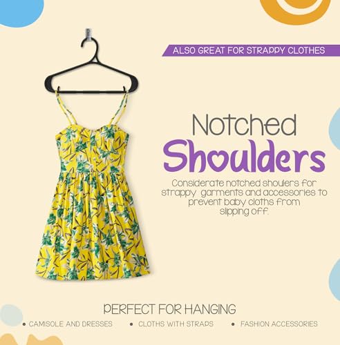 Utopia Home 11-Inch Non-Slip Baby Hangers – Black, 60 Pack