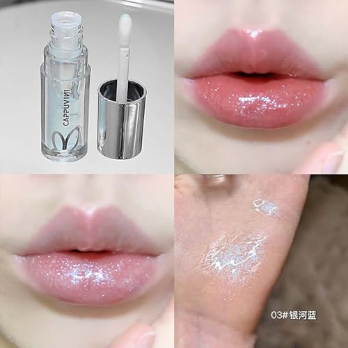 Petansy 4Pcs Shimmer Bomb Lip Gloss Set with Vitamin E and Hyaluronic Acid