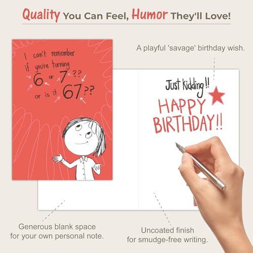Funny Birthday Card for Teens - Viral 6 or 7 Meme Humor Greeting Card