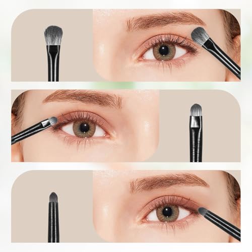 10 Pcs Professional Eye Makeup Brush Set - Synthetic Blending & Eyeliner