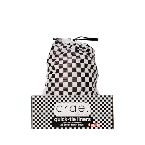Crae Home Checkmate 4 Gallon Small Trash Bags - Stylish Liners