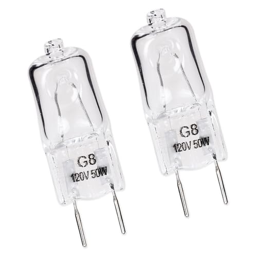 6912A40002J Microwave Halogen Light Bulb 120V 50W G8 (2 Pack Replacement)