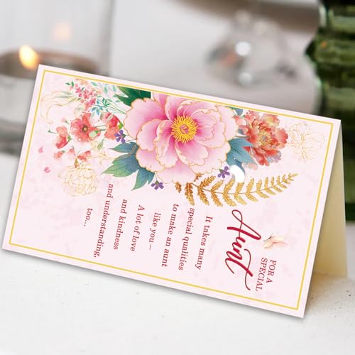 Aunt Birthday Card BT-095 - Premium Thick Card Stock with Envelope