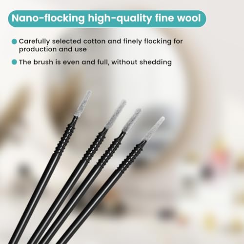 AUUTI 200 Pcs Disposable Micro Brushes & Mascara Wands for Eyelash Extensions