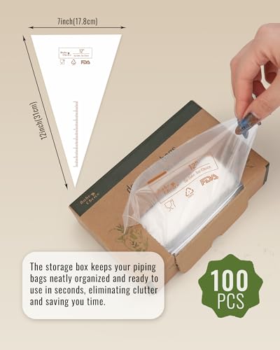 Bake Choice 12-Inch Heavy-Duty Disposable Piping Bags - 100PCS