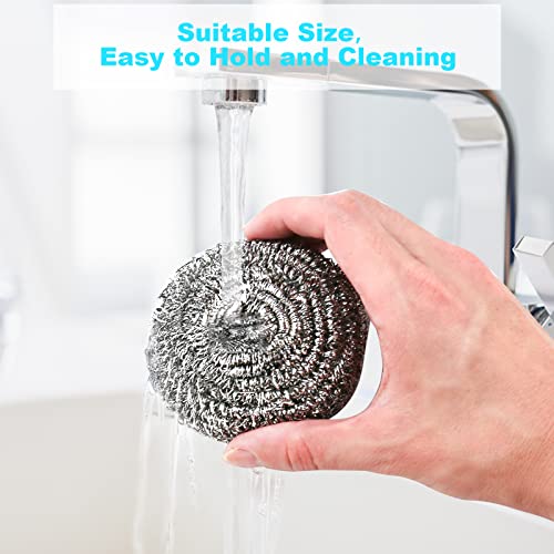 VOPTON 15-Pack Stainless Steel Wool Scrubbers - Heavy Duty Kitchen Scouring Pads
