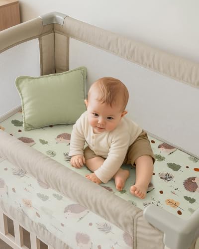 FILLEEP 2-Pack Fitted Crib Sheets - Soft Breathable Hedgehog Print