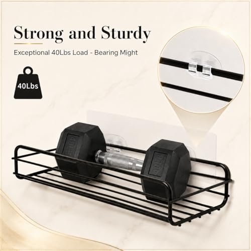 16 Pcs Strong Adhesive Shower Caddy Hooks - No Drilling Storage Solution