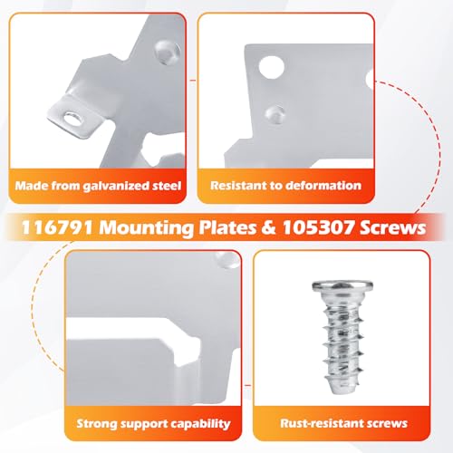 IKEA Bed Frame Mounting Plates Replacement Parts - 2 Plates & 6 Screws
