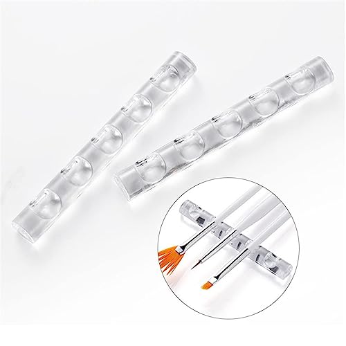 Clear Acrylic Nail Art Brush Holder and 5-Slot Pen Stand