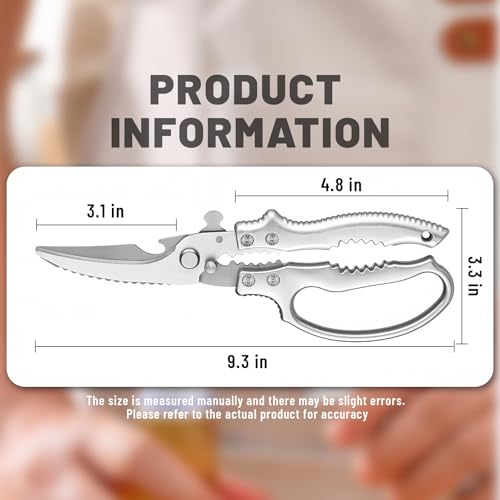 Heavy Duty Poultry Shears - Ergonomic Kitchen Shears with Safety Lock