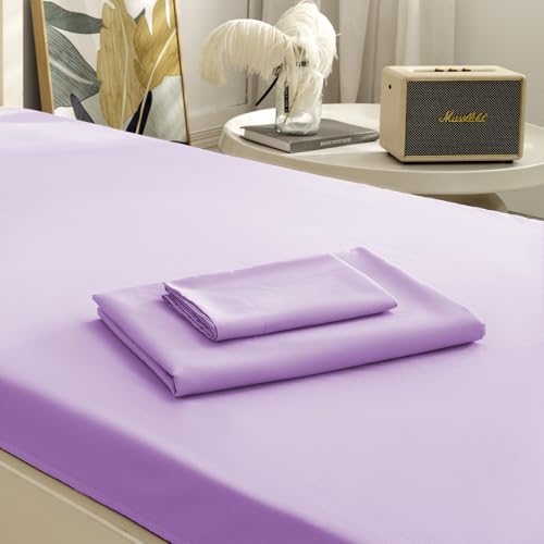 NookZuzu Purple Toddler Bed Sheet Set - Fitted & Flat Sheets with Pillow Sham