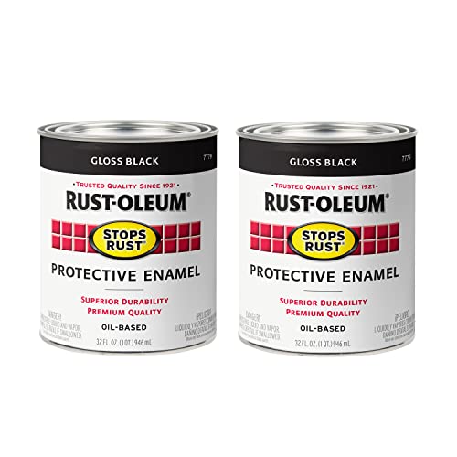 Rust-Oleum Stops Rust Protective Enamel Paint, Gloss Black, 2 Pack