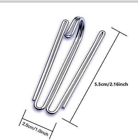 Kilymezh W-Shape Metal Curtain Hooks - 2-Prong Pinch Pleat (20 Pack)