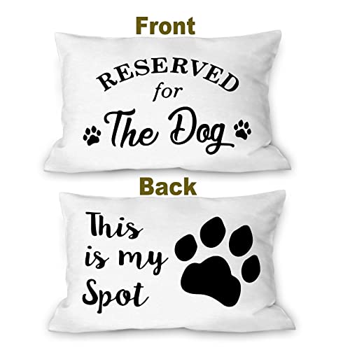 Burosev Reversible Pet Paw Pillow Cover - Funny Dog Lover Decor 12x20 Inch