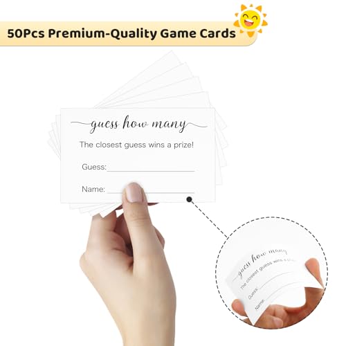 Guess How Many Game Cards - 50 Premium Cards for Baby Showers & Parties
