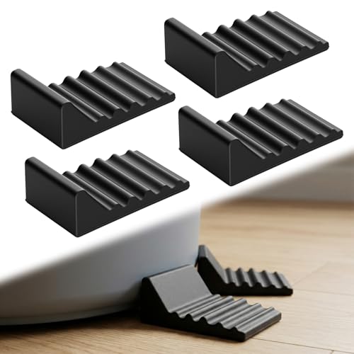 4 Pack Wall Protector Behind Trash Can Silicone Garbage Guard Black