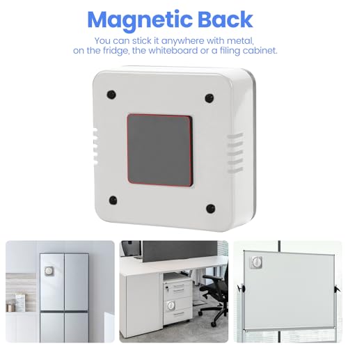 ALBAYRAK White Mechanical Kitchen Timer with Loud Alarm - Magnetic Stainless Steel Cooking Timer