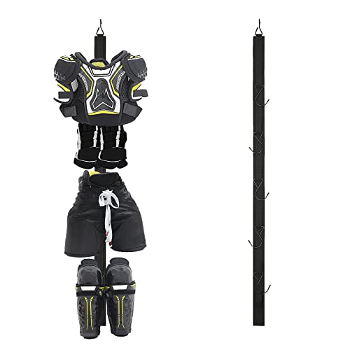 Portable Hockey Hanger Drying Rack with 5 Hooks - Multi-Purpose Use for Equipment & Clothing
