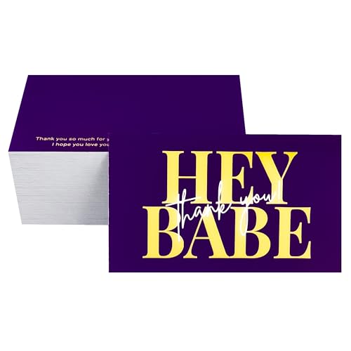Thank You Cards for Small Business - 100 Pack, Purple Design